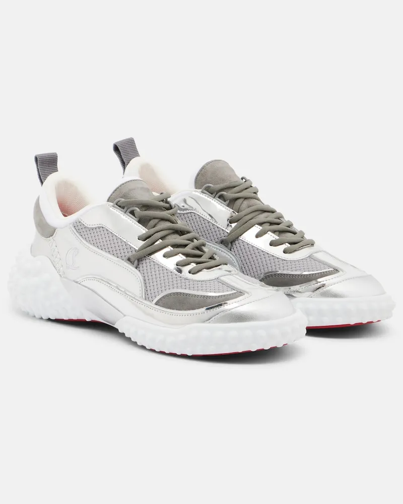 Christian Louboutin Sneakers Mara aus Veloursleder und Mesh Grau