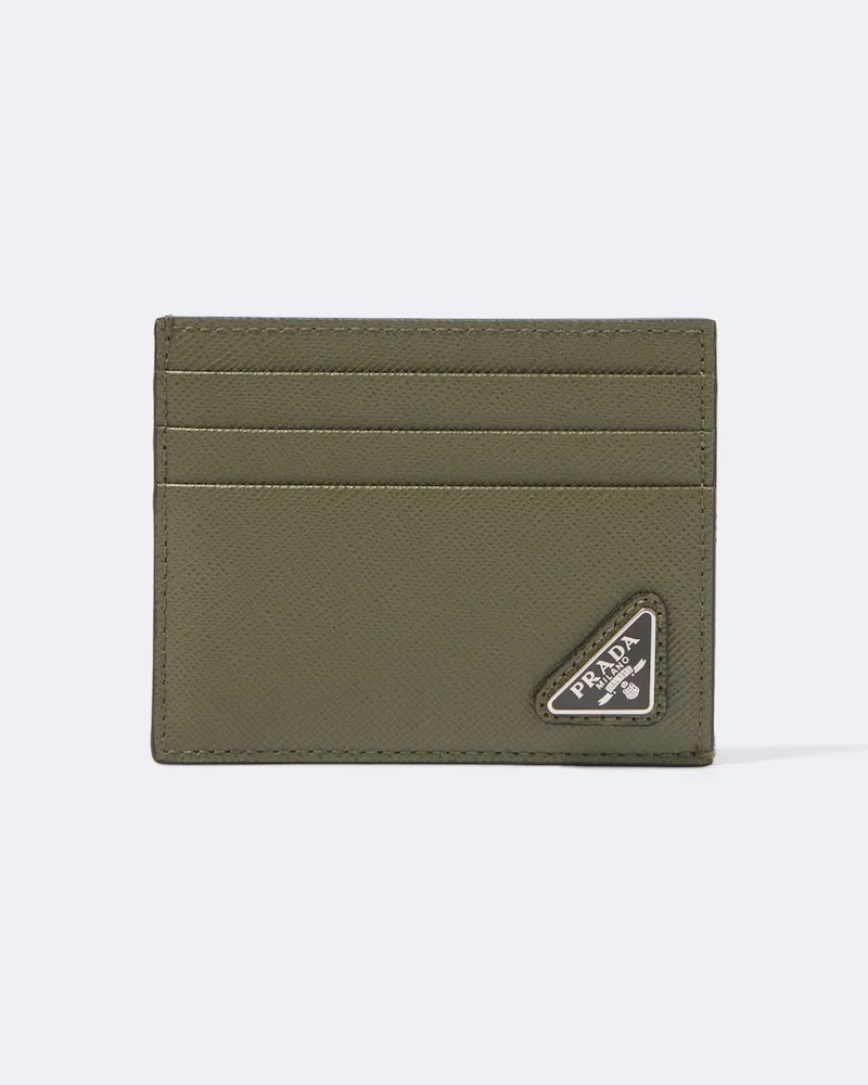 Prada Kartenetui aus Saffiano-Leder Grün