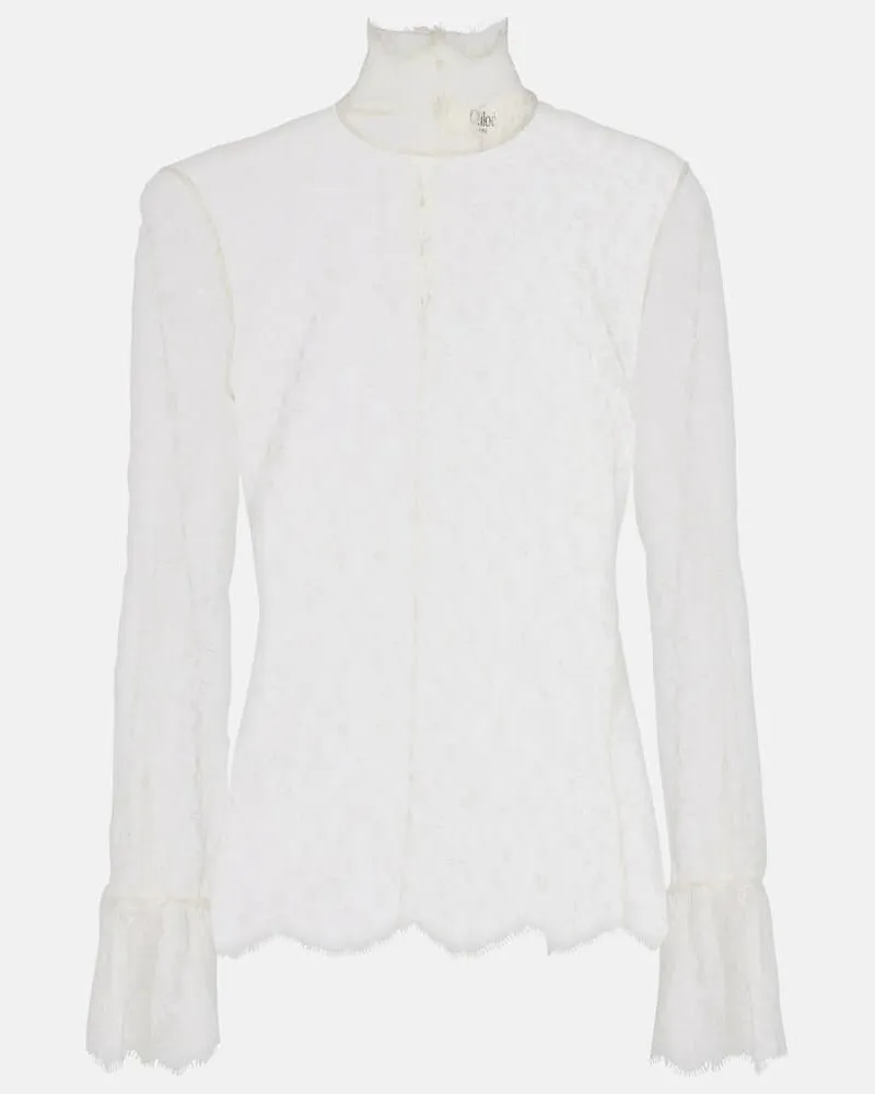 Chloé Chloé Bluse aus Spitze Weiß