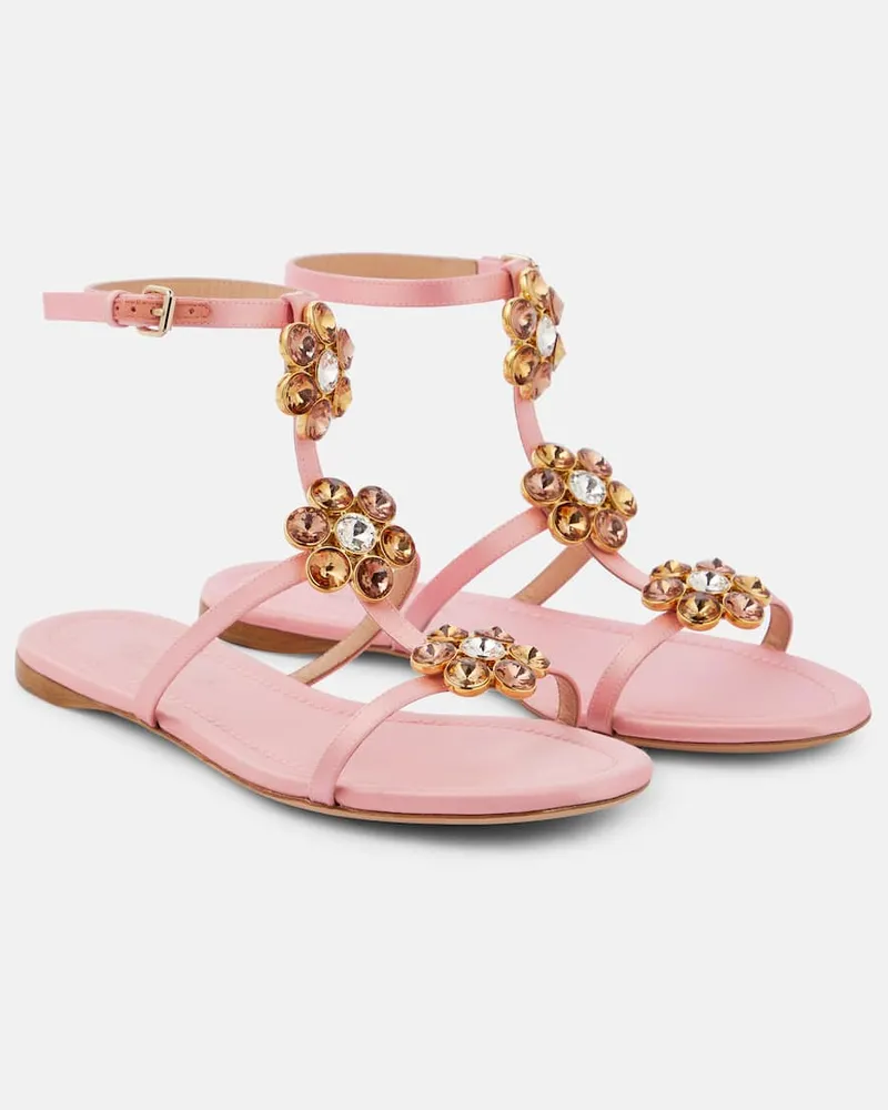 Giambattista Valli Verzierte Sandalen Jaipur aus Satin Rosa