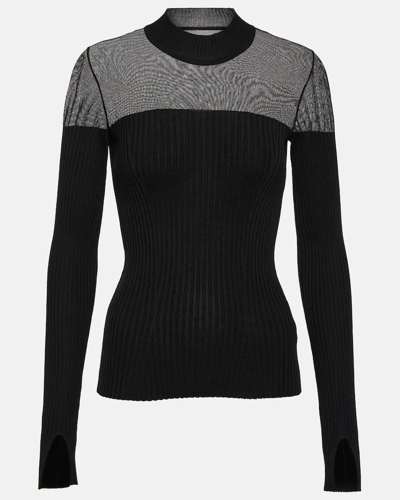 Wolford Top Contoured Ribs aus Schurwolle Schwarz