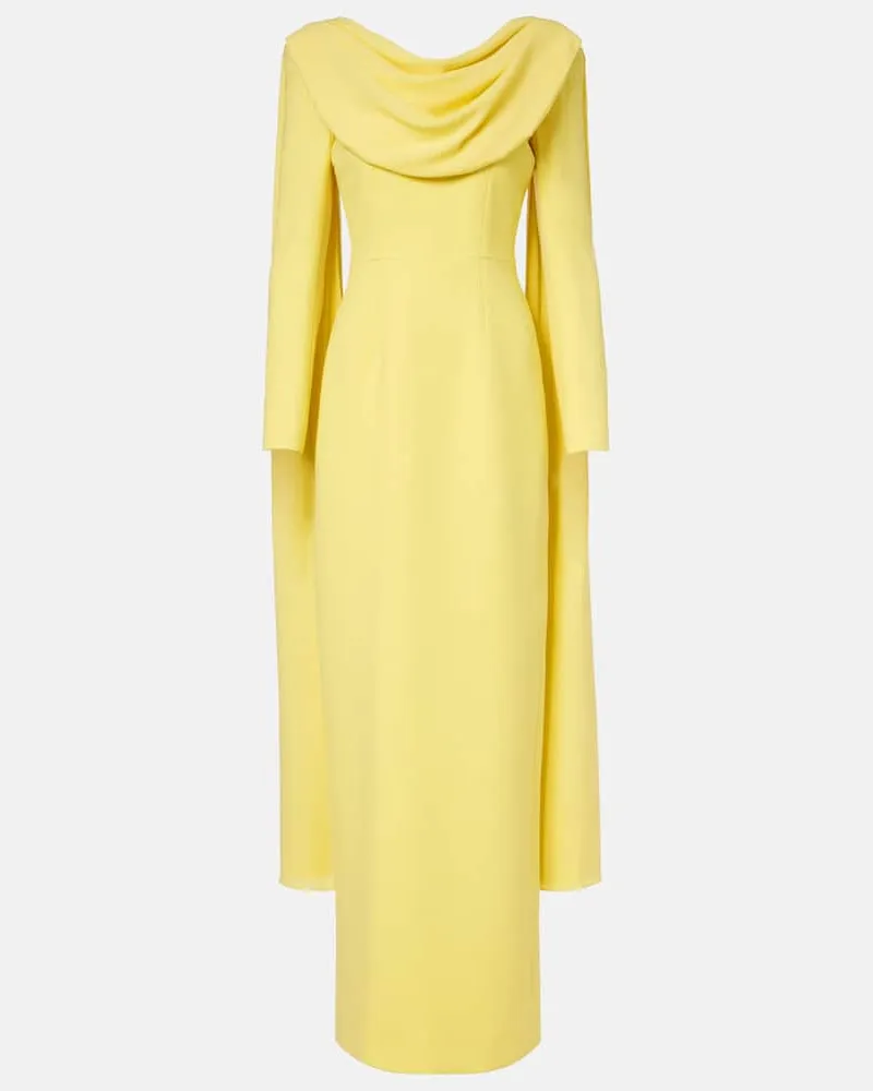 EMILIA WICKSTEAD Robe Zaira aus Woll-Crêpe Gelb