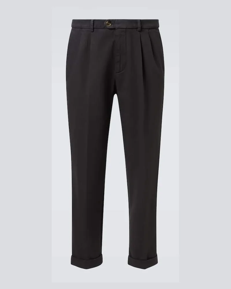 Brunello Cucinelli Gerade Hose aus Baumwolle Grau