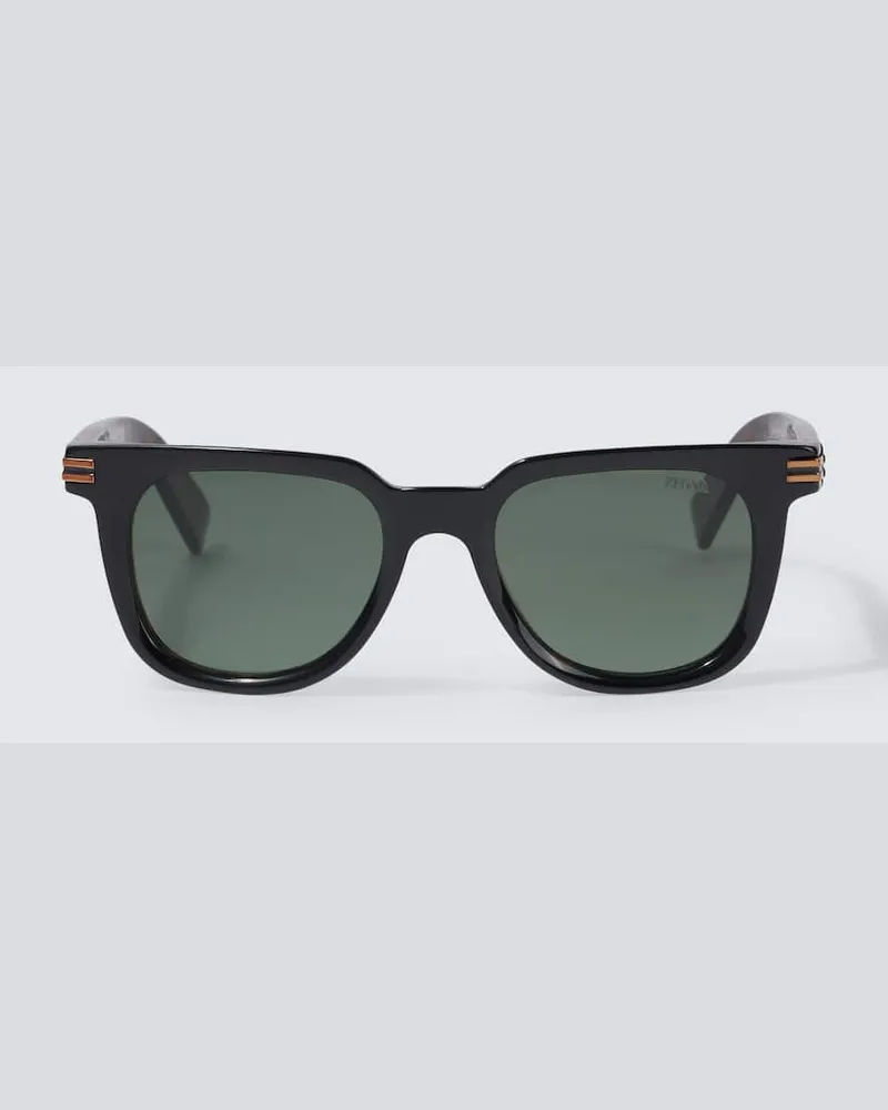 Ermenegildo Zegna Eckige Sonnenbrille Schwarz