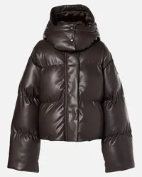 Stella McCartney Wattierte Jacke Altermat aus Lederimitat Braun