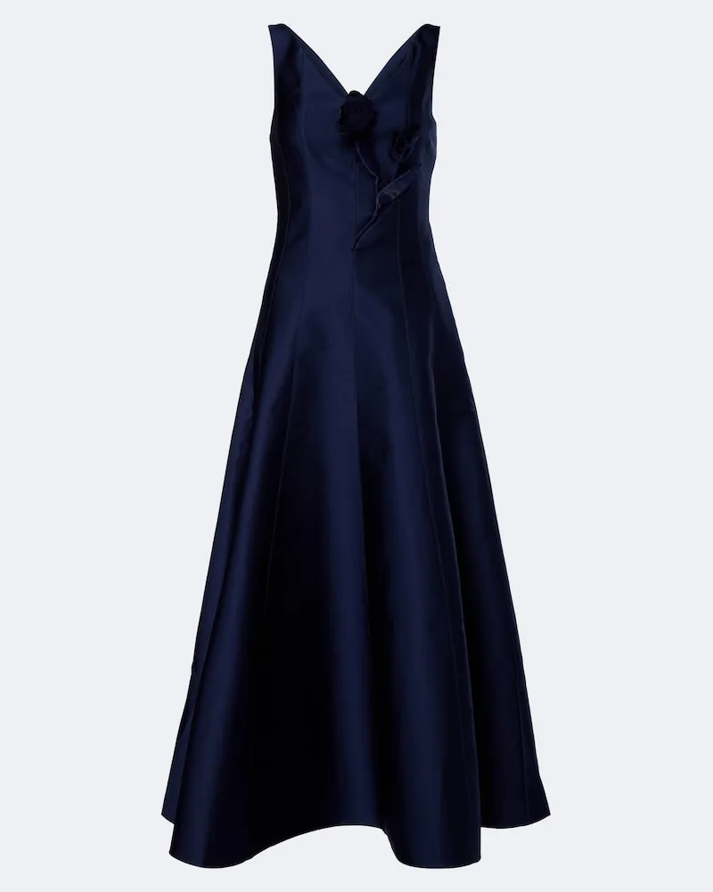 Roland Mouret Verziertes Maxikleid aus Taft Blau