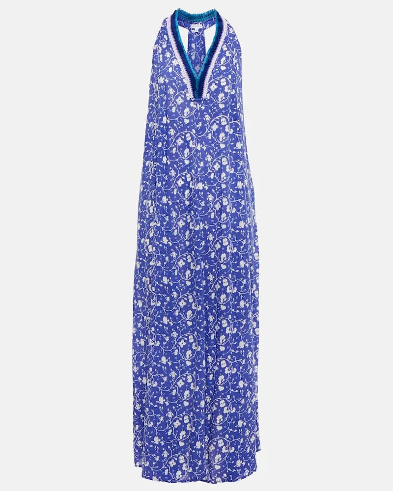 Poupette St Barth Maxikleid Nava Blau