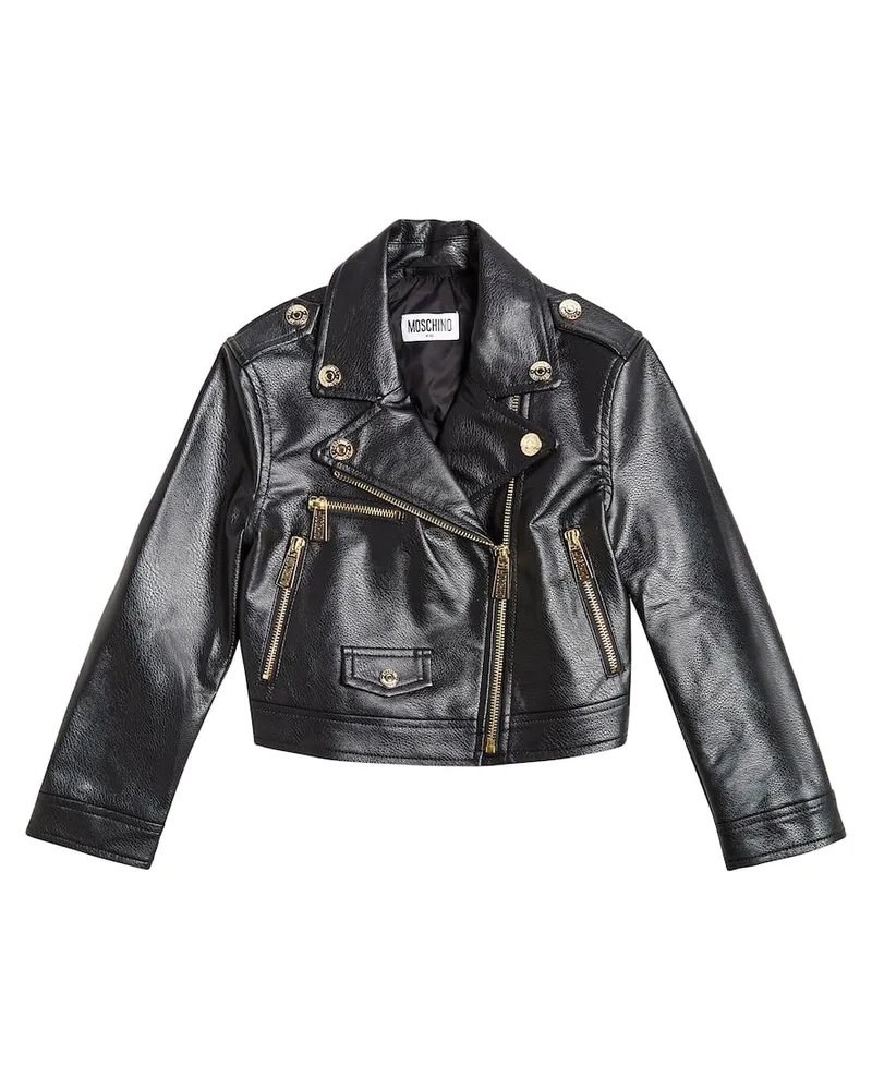 Moschino Bikerjacke aus Lederimitat Schwarz