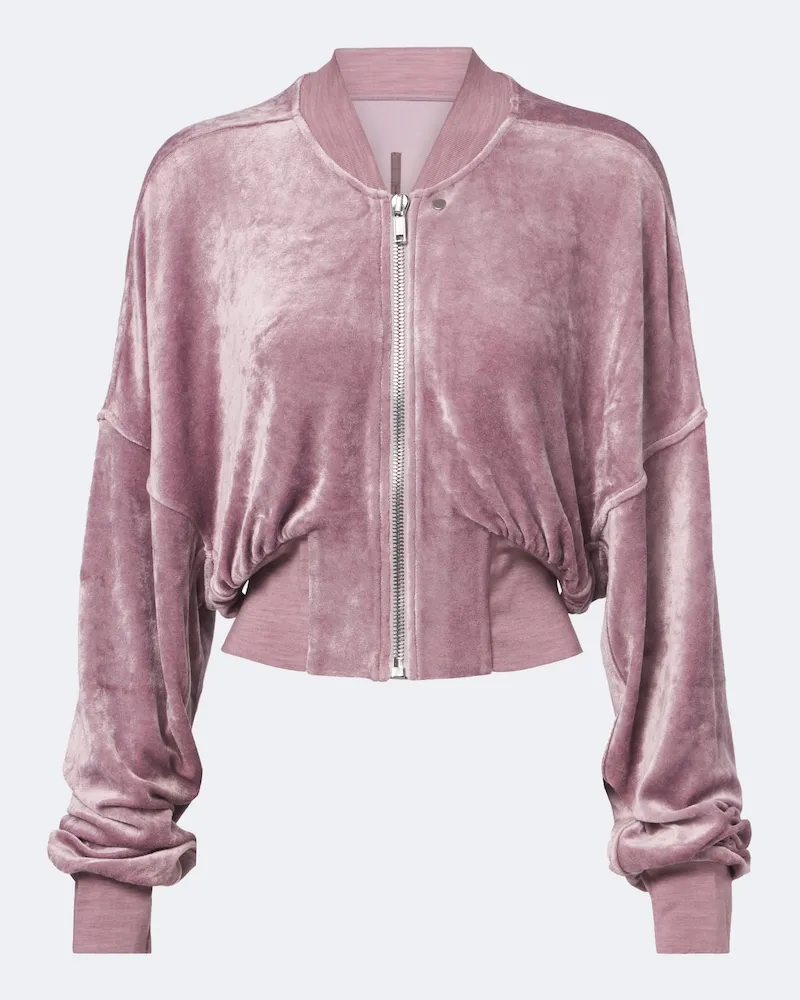 Rick Owens Bomberjacke Flight aus Samt-Jersey Rosa