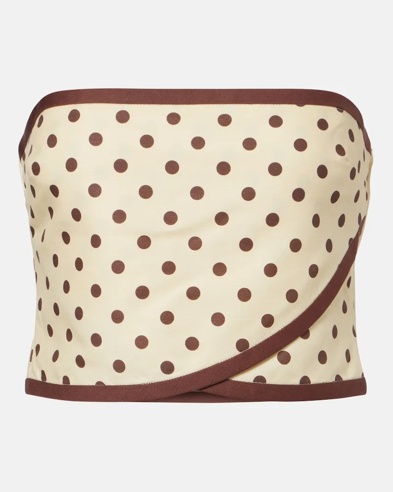 Posse Cropped-Top Bowie aus Leinen und Baumwolle Gelb