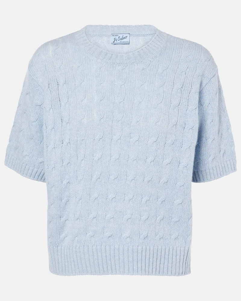 Prada Top aus Kaschmir Blau