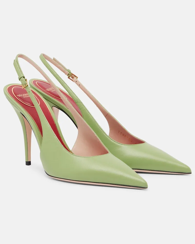 Valentino Garavani Slingback-Pumps Cuttie aus Leder Grün