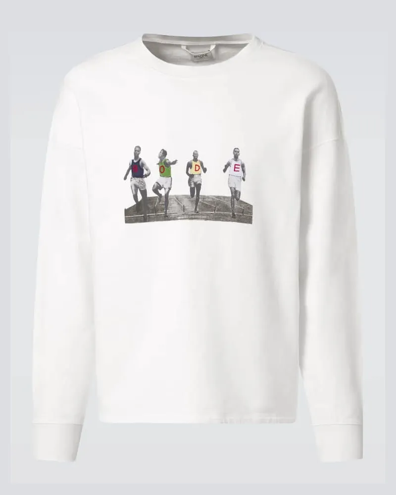 BODE Sweatshirt Finish Line aus Baumwolle Weiß