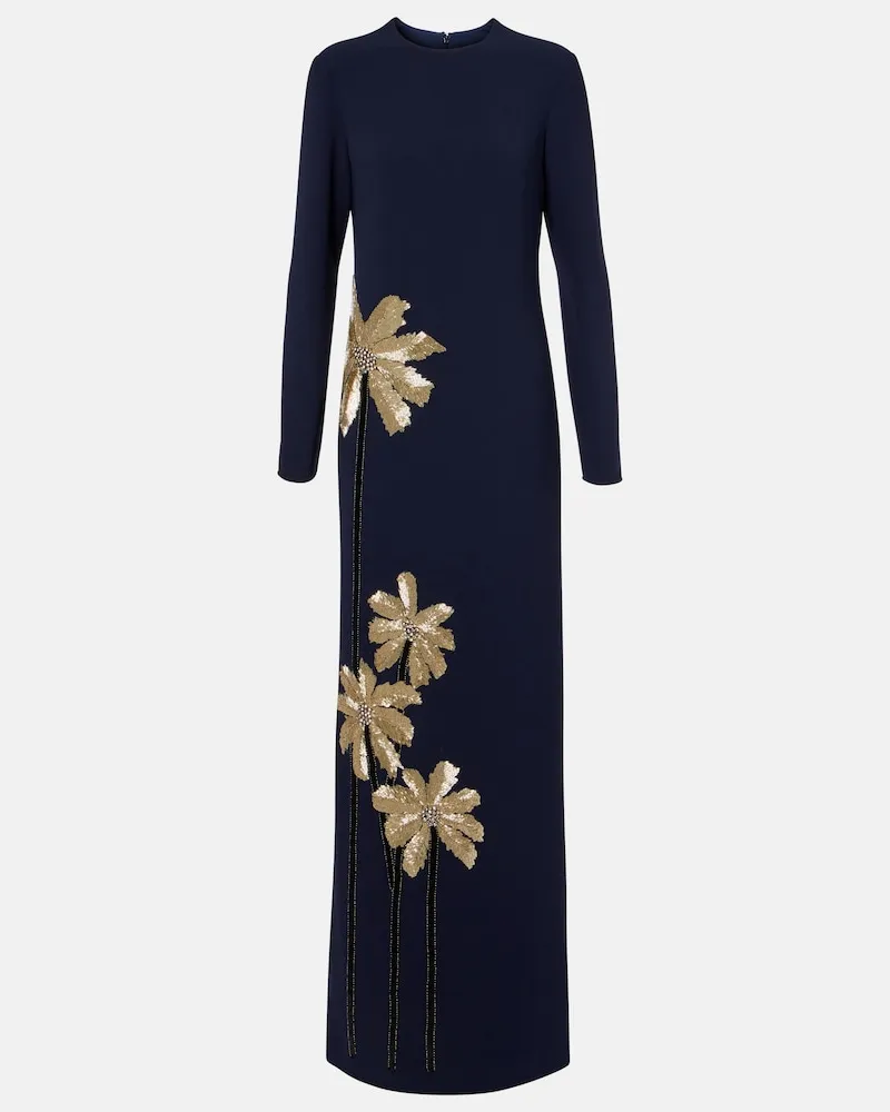 COSTARELLOS Robe Nevina aus Crêpe Blau