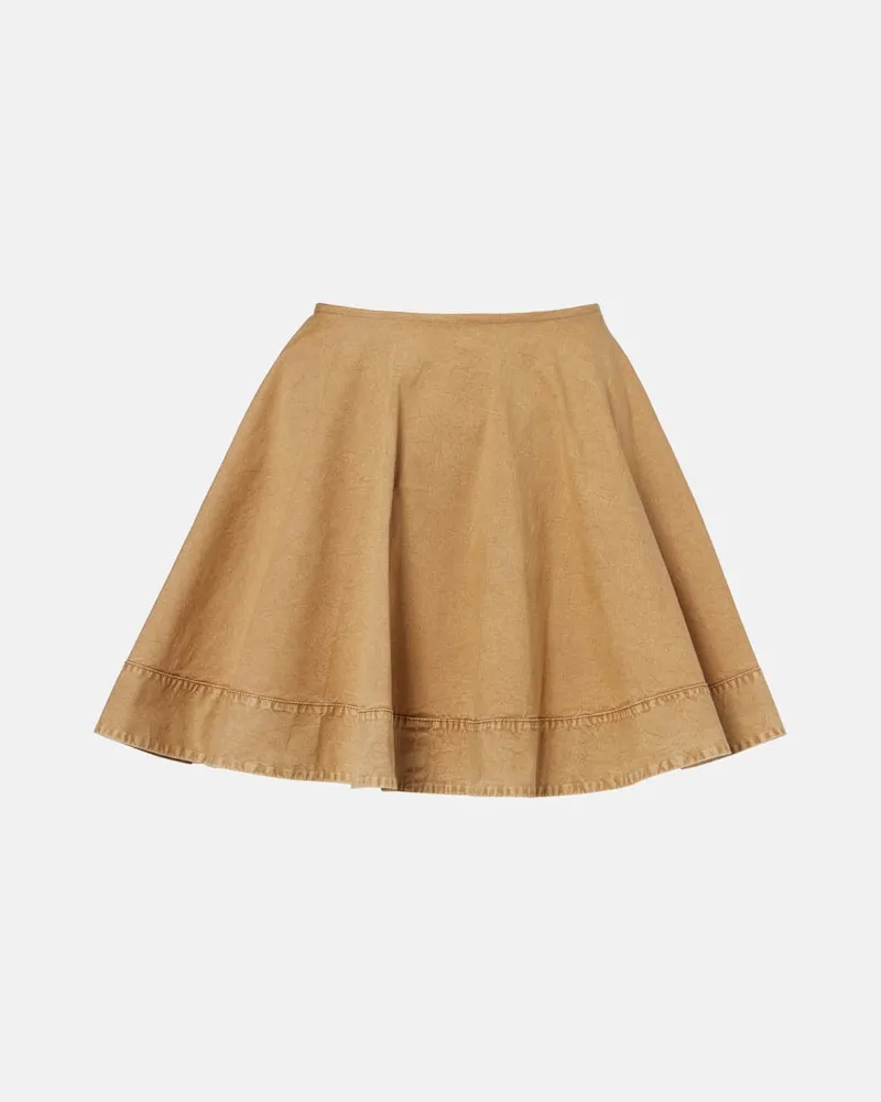 Ganni Minirock aus einem Baumwollgemisch Beige