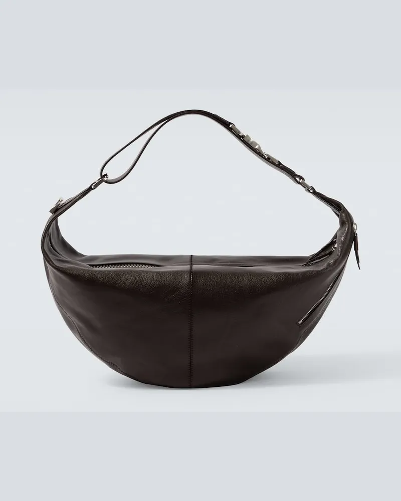 Christophe Lemaire Schultertasche Quiver Clip aus Leder Braun