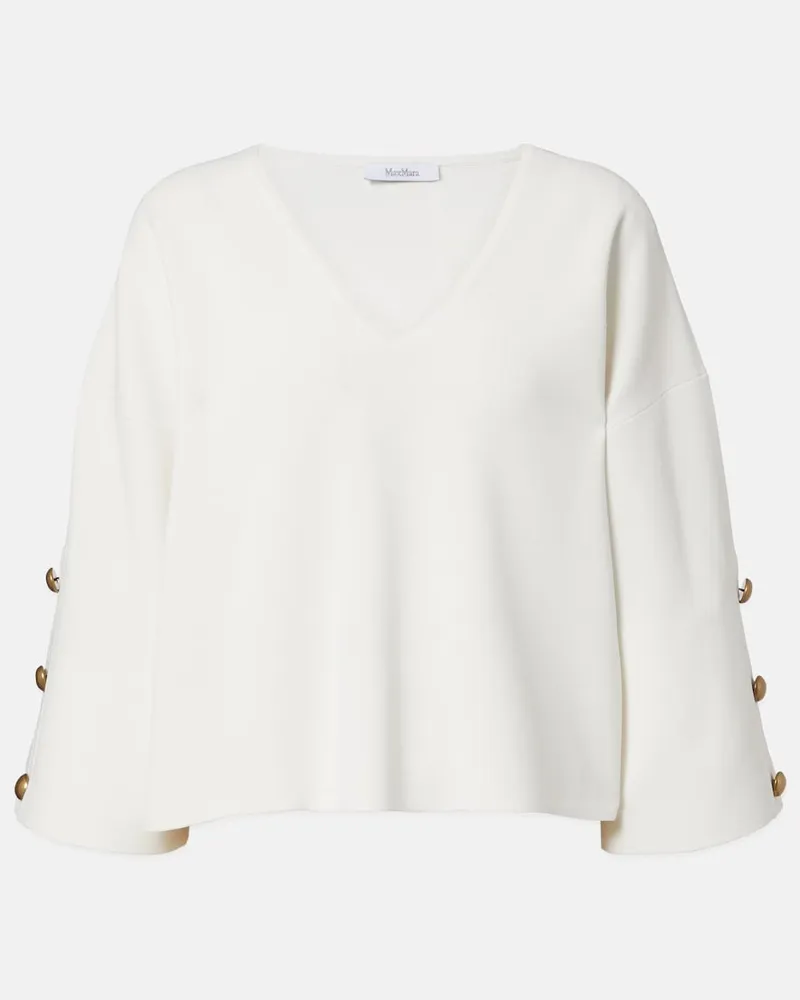 Max Mara Top aus Crêpe Weiß