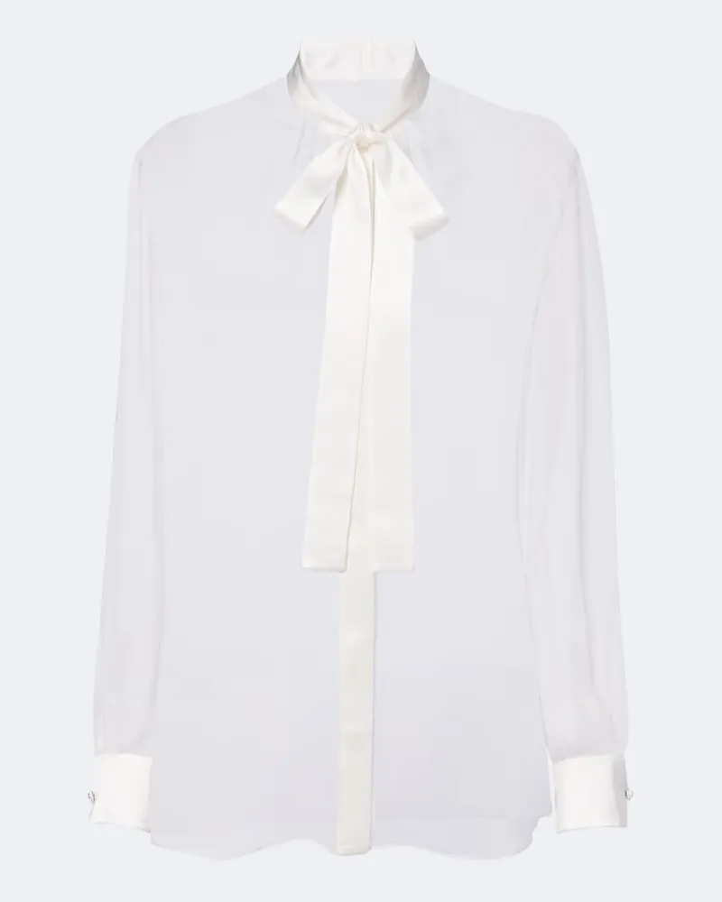 Dolce & Gabbana Bluse aus Seidenchiffon Weiß