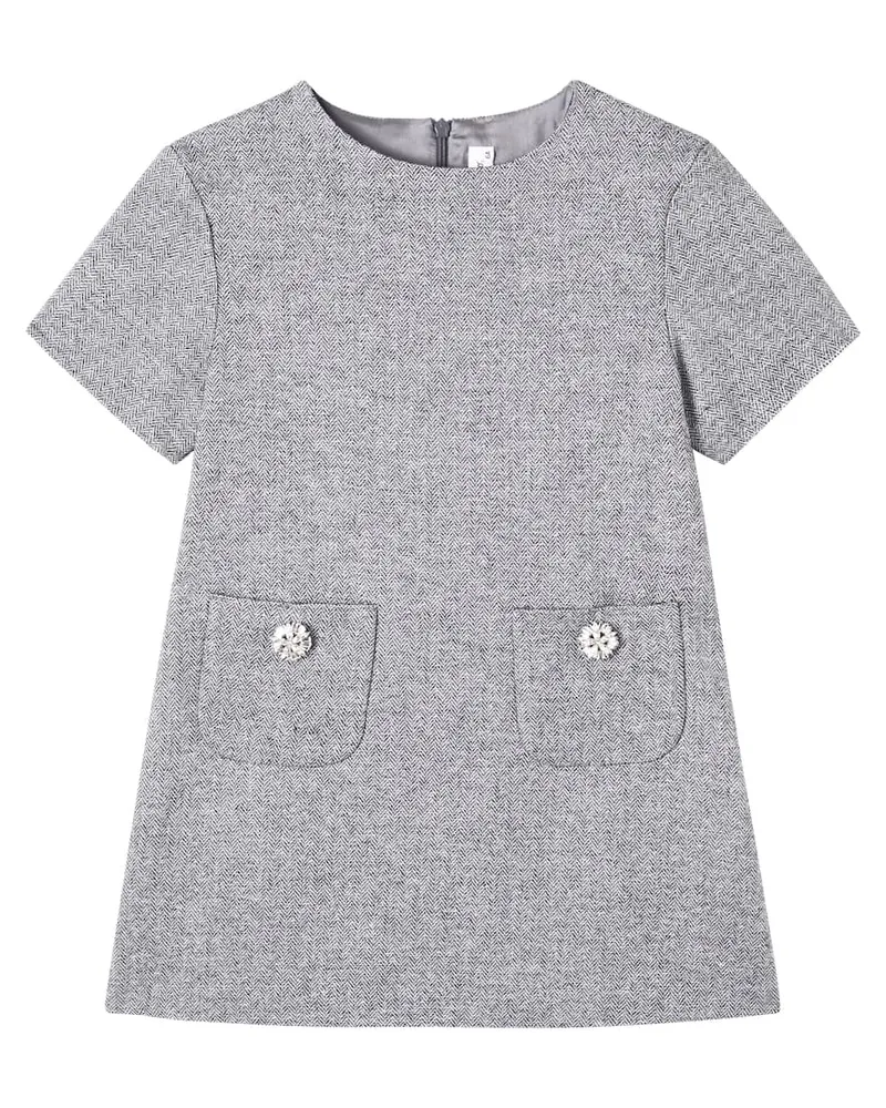 Il Gufo Kleid aus einem Wollgemisch Grau