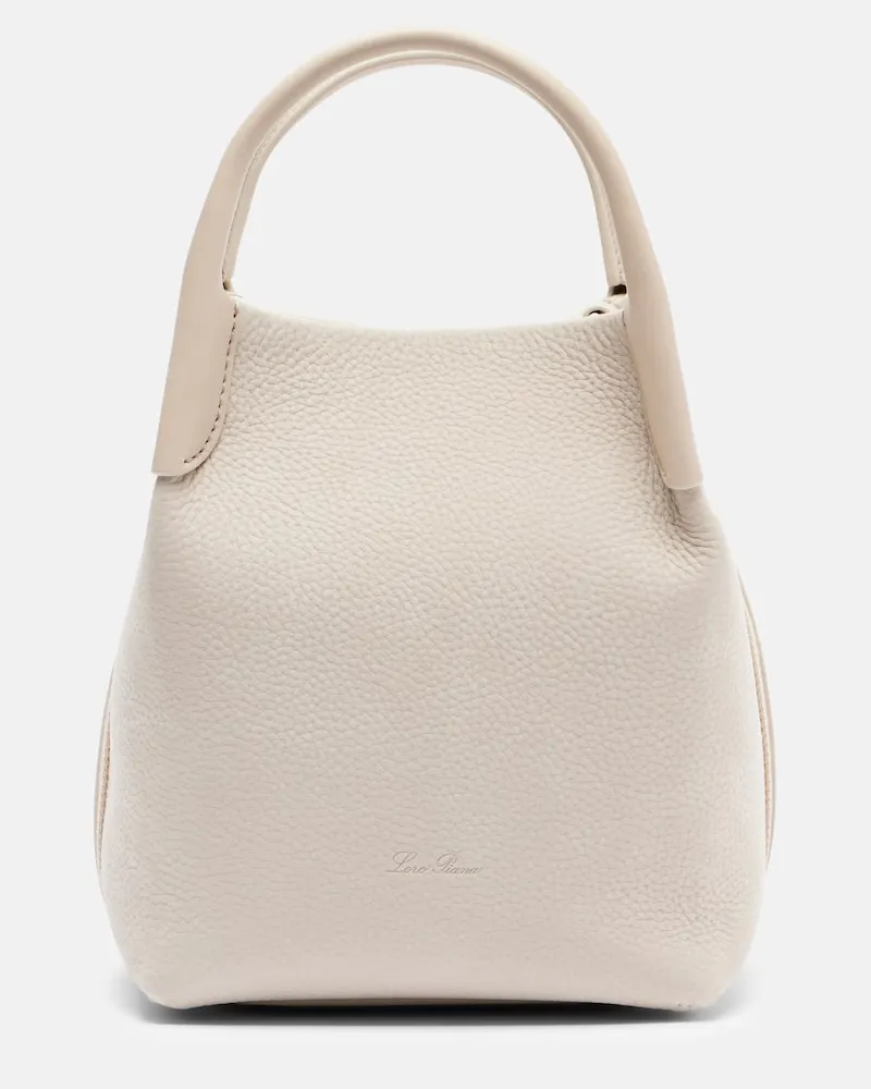 Loro Piana Bucket Bag Bale Small aus Leder Beige
