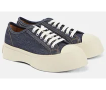 Plateau-Sneakers aus Denim