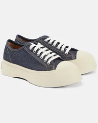 Marni Plateau-Sneakers aus Denim Blau