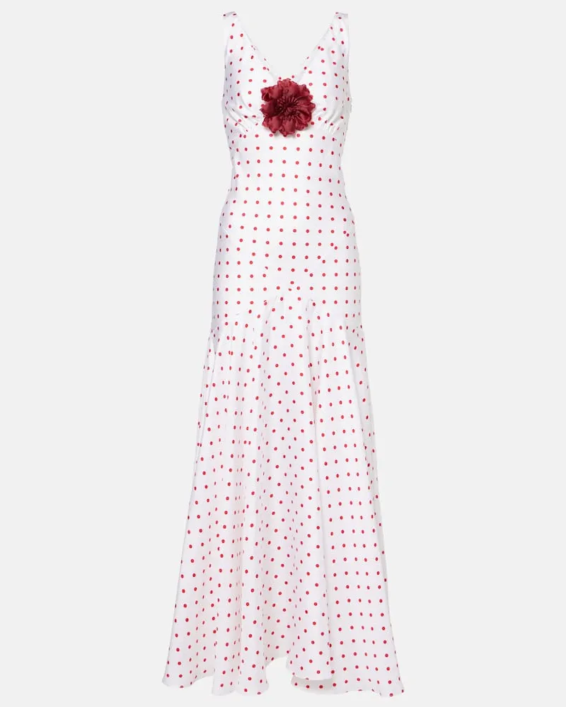 Rodarte Robe aus Seiden-Twill Weiß