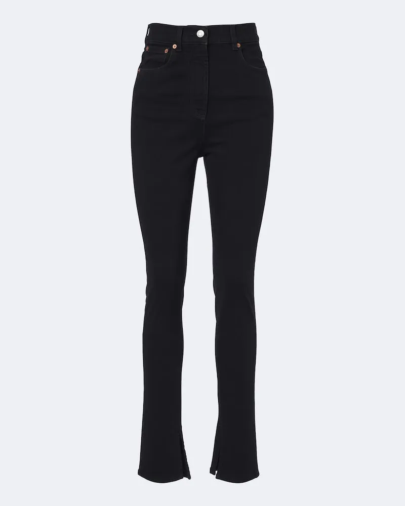 Balmain Slim High-Rise Jeans Schwarz