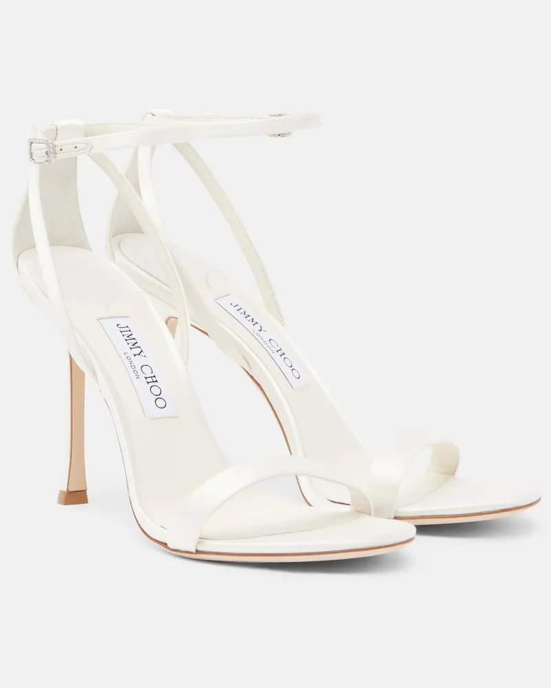 Jimmy Choo Sandalen Moza aus Satin Weiß