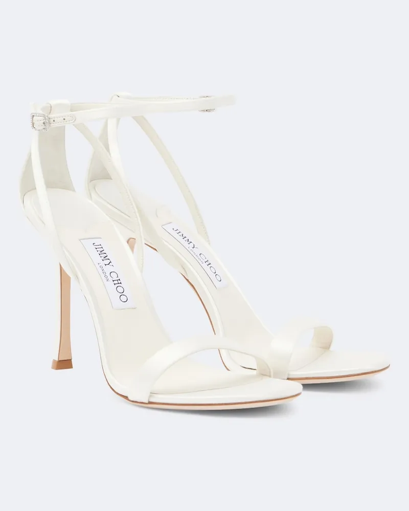 Jimmy Choo Sandalen Moza aus Satin Weiß
