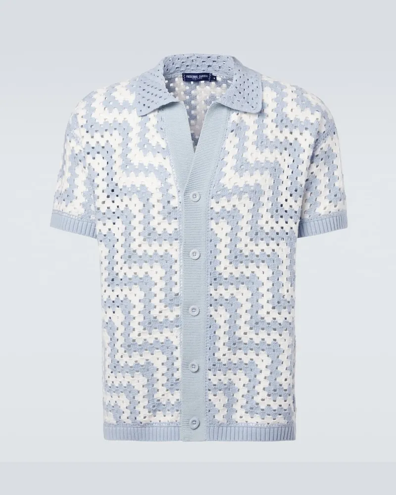 Frescobol Carioca Cardigan Pinto aus Häkelstrick Weiß