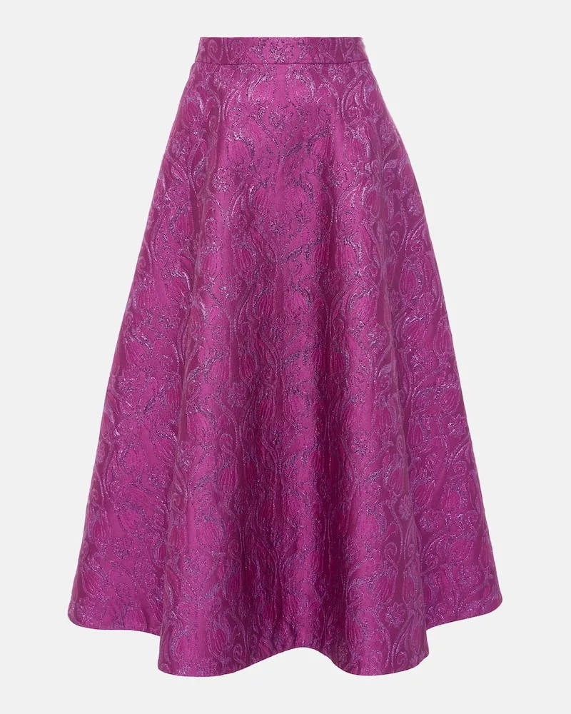 Valentino Garavani Midirock aus Brokat Violett