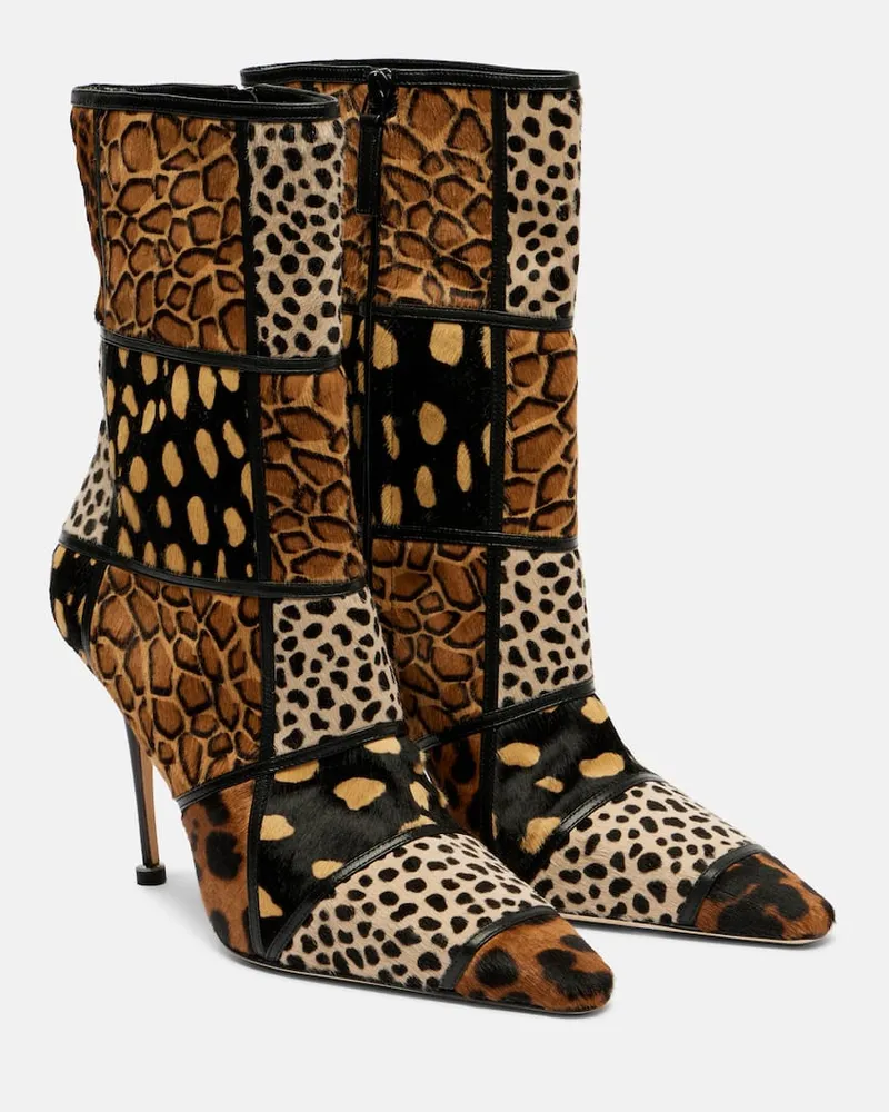 Manolo Blahnik Stiefel Trulona 105 aus Kalbshaar Braun