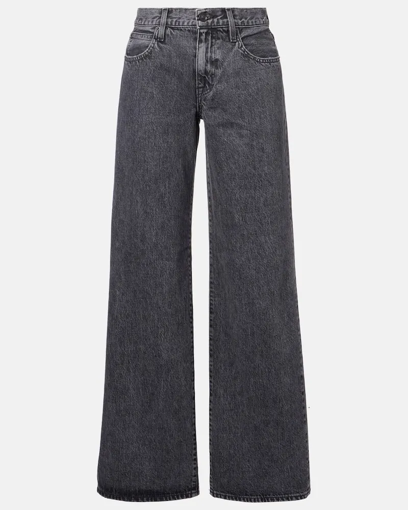 SLVRLAKE Mid-Rise Wide-Leg Jeans Mika Schwarz