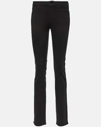 7 for all mankind High-Rise Straight Jeans Schwarz