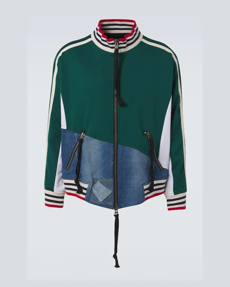 Greg Lauren Trainingsjacke mit Denim Grün