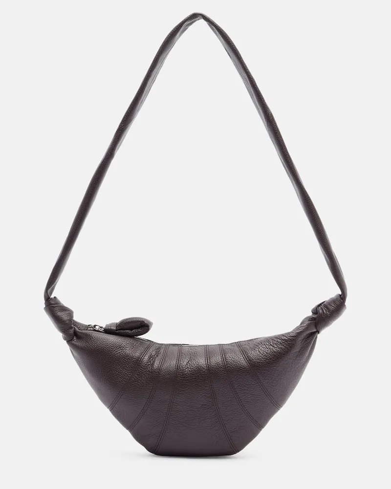 Christophe Lemaire Schultertasche Croissant Small aus Leder Braun