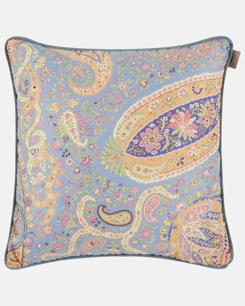 Etro Kissen Maranta aus Baumwolle Blau