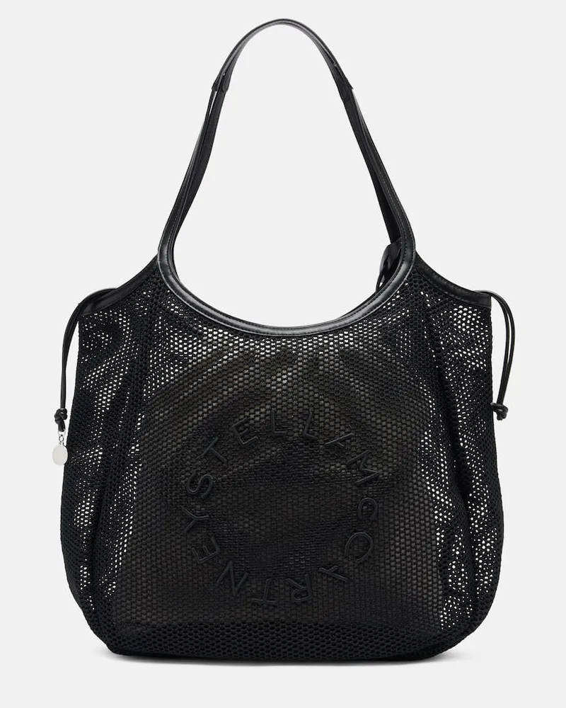 Stella McCartney Tote Bag aus Mesh und Canvas Schwarz