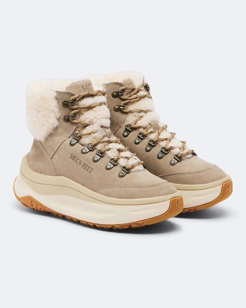 Moon Boot Ankle Boots Moon247 City aus Veloursleder Beige
