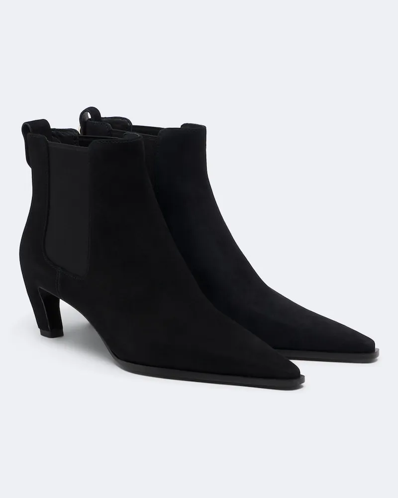 Tory Burch Chelsea Boots Romy aus Veloursleder Schwarz
