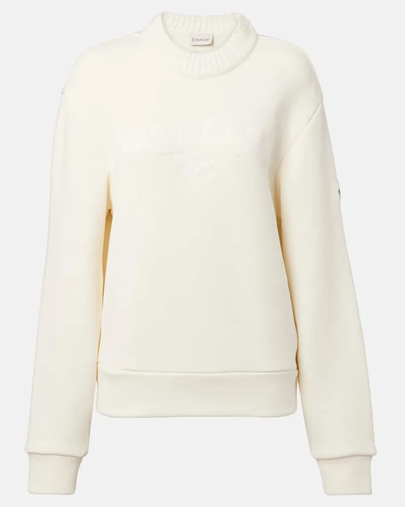 Moncler Sweatshirt aus einem Baumwollgemisch Weiß