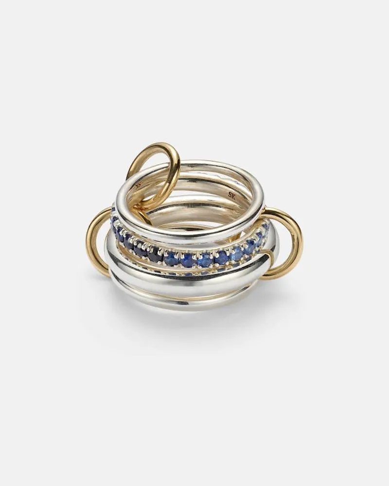 Spinelli Kilcollin Ring Janssen SG aus Sterlingsilber mit 18kt Gelbgold und Saphiren Silber