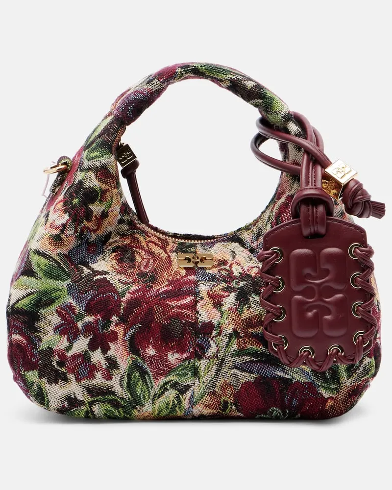 Ganni Tote Bag Tapestry Mini aus Jacquard Multicolor