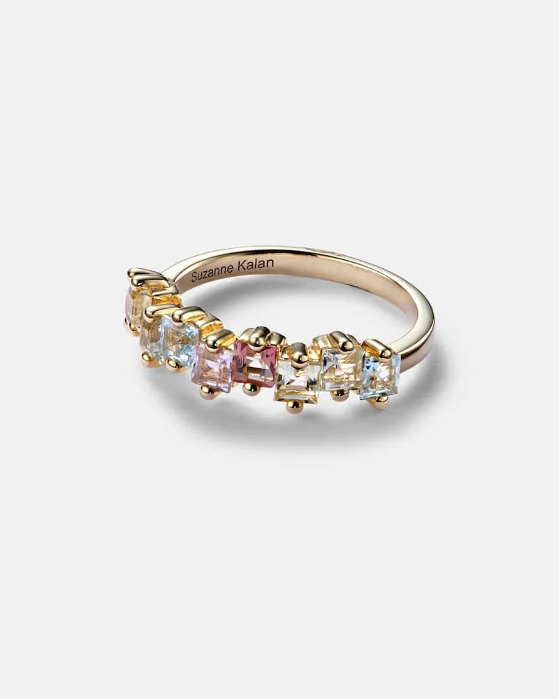 Suzanne Kalan Ring Pastel Rainbow aus 14kt Gelbgold mit Edelsteinen Gold