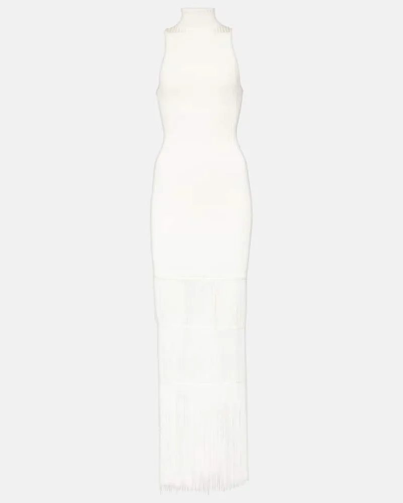 KHAITE Maxikleid Zare aus Rippstrick Weiß