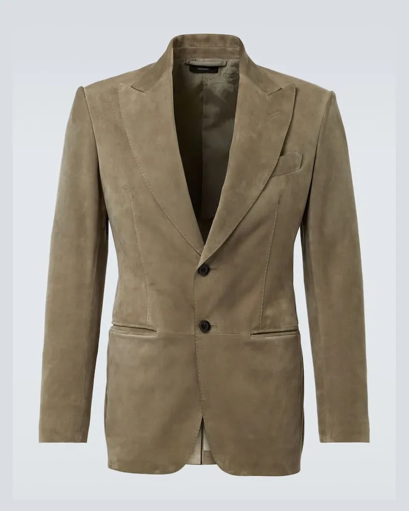 Tom Ford Blazer aus Veloursleder Grün