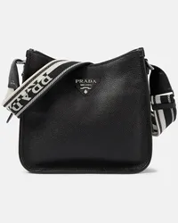 Prada Schultertasche aus Leder Schwarz