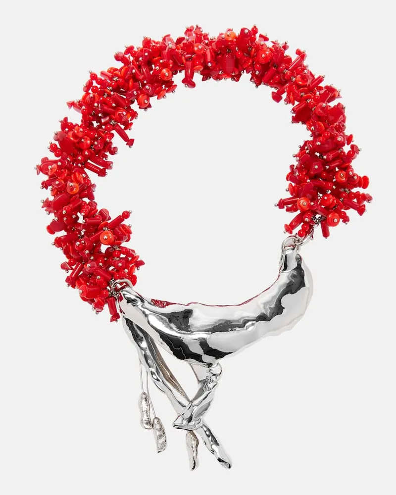 Dries van Noten Halskette mit Zirkonia Rot
