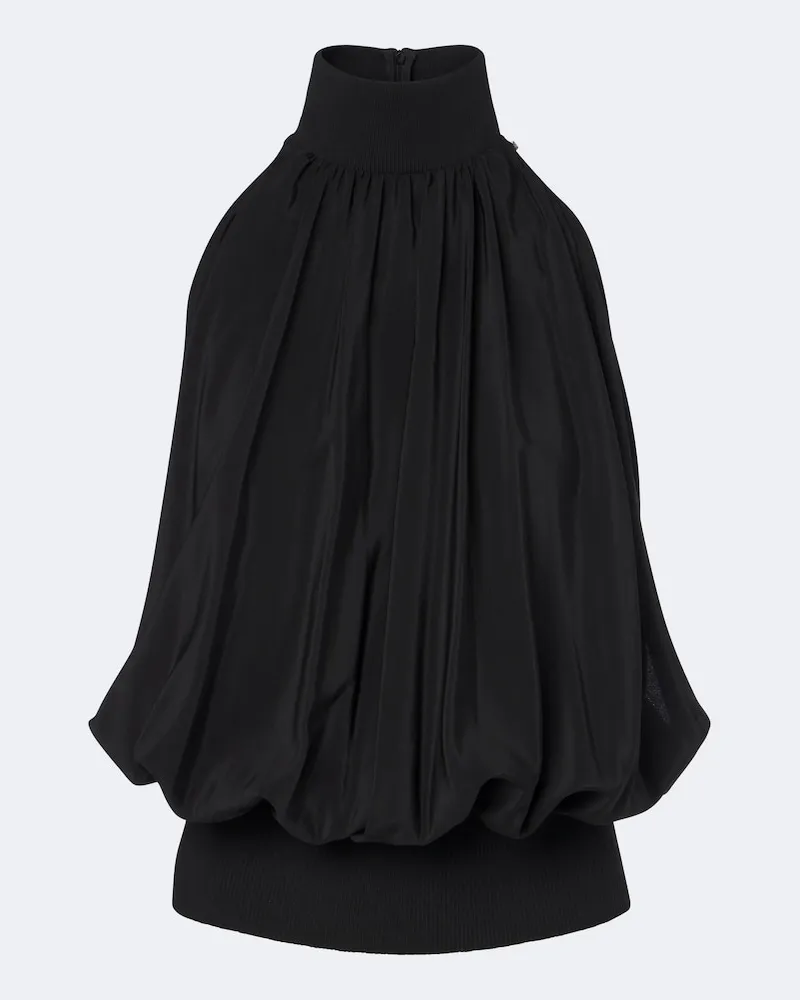 SPORTMAX Top aus Seidensatin Schwarz